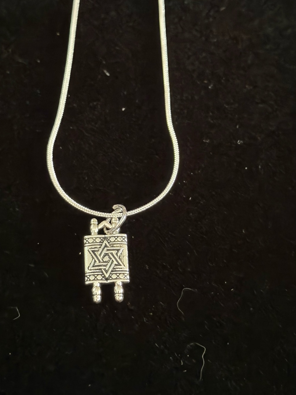 Silver Star of David Torah Pendant Necklace - Women